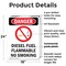 Signmission Diesel Fuel Flammable Danger Sign, Plastic, 18in W x 24in L, 2PK OS-2PACK-DS-P-1824-V-1128 - alternate 6